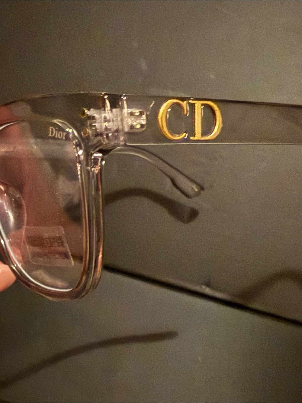 Blue Light Clear CD Square Eyeglass Frames with Gold Accent